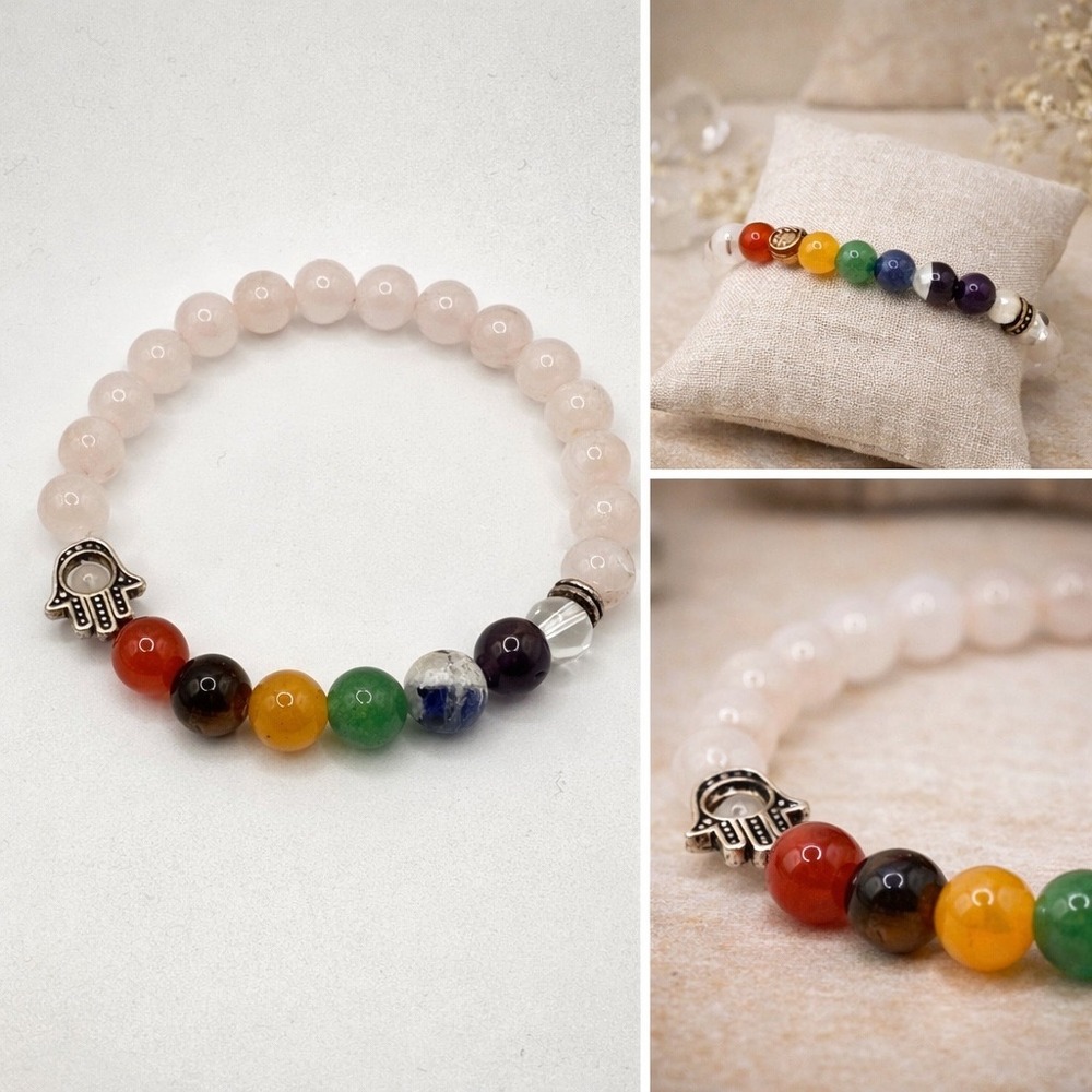 Rose Quartz Chakra Bracelet Witchy Boho Apothecary Crystal Energy Jewelry
